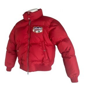 🧊 Dsquared² Red Down Puffer Jacket 🧥 Canada Rockies Patch | Size 50 (L)‎